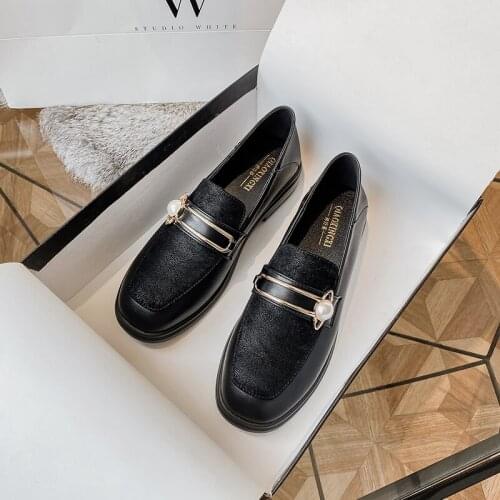 Womens Slip-on Shoes Leather Casual Loafers Autumn 2021 for Designer Sabot Oxford Comfortable Genuine Moccasins