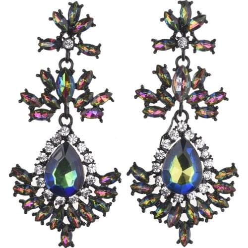 2019 New designs wholesale vintage earrings fashion women statement resin dangle coloured drawing Earrings for women