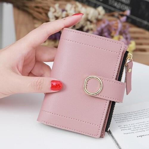 Wallet Women 2021 Bags Small PU Leather Purse Fashion Ladies Thin Card Holder Female Short Zipper Wallet Girls Gifts Wholeale