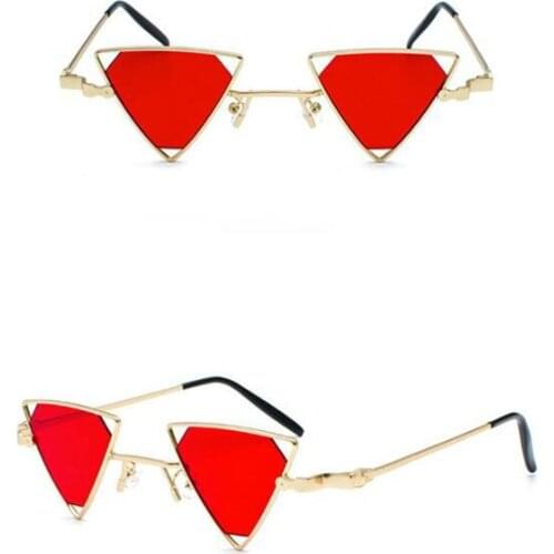 Zowensyh Steam punk makes fun of sunglasses triangular hollowed-out sunglasses personality metal sun glasses Eyewear