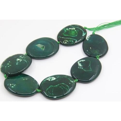 15.5"/strand Large Size Green Dragon Veins Agates Oval Slab Loose Bead,Gems Onxy Slice Nugget Pendant Necklace Jewelry Supplier