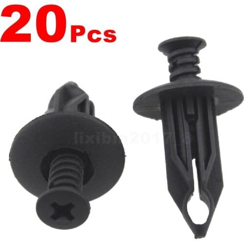 20pcs Black Nylon Push-Type Rivet Retainer Clips Fastener Screws for GM 10140480 Chrysler 6502625