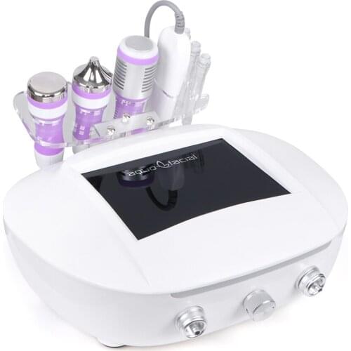 5 In 1 3MHz Ultrasonic Scrubber Face Double Deep Cleanse Cold Hammer Microdermabrasion Skin Tightening Moisturizing Machine