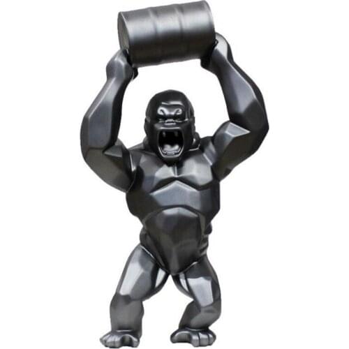 65CM SIMULATION ANIMAL ART STATUE GORILLA BUST ORANGUTAN ART SCULPTURE RESIN CRAFT AMERICAN CREATIVE HOME DECOR A1725