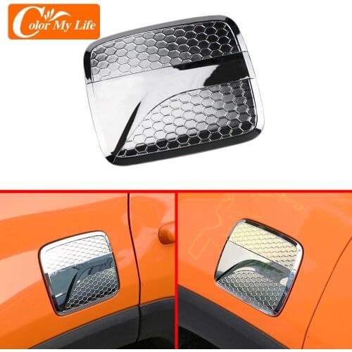 ABS Chrome Car Fuel Tank Cap Fit for Jeep Renegade 2015 2016 2017 2018 2019 2020 Accessories Car Tank Protection Cover