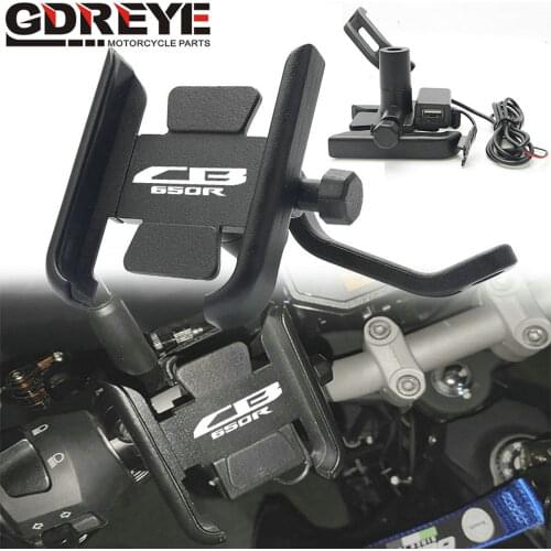With LOGO CB650R Motorcycle Accessories handlebar Mobile Phone Holder GPS stand bracket For Honda CB 650R CB650R 2018 2019 2020