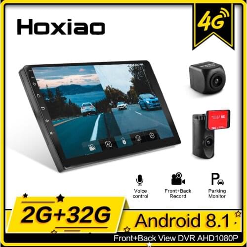 Android 8.1 8 core Car Dash Camera G-Sensor Front Rear view Double Camera Video Recorder Reverse HD DVR 4G Dashcam Voice Control