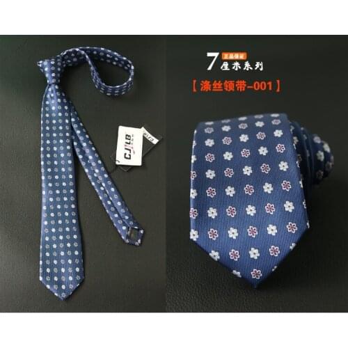 Formal wear business mens tie 7cm jacquard polyester silk tie mens wedding casual tie manufacturers spot