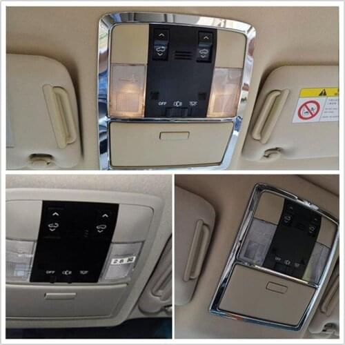 For Toyota Land Cruiser Prado FJ150 2014 2015 2016 Chrome Car Interior Reading Light Lamp Hood Cover Trim Molding Accessories