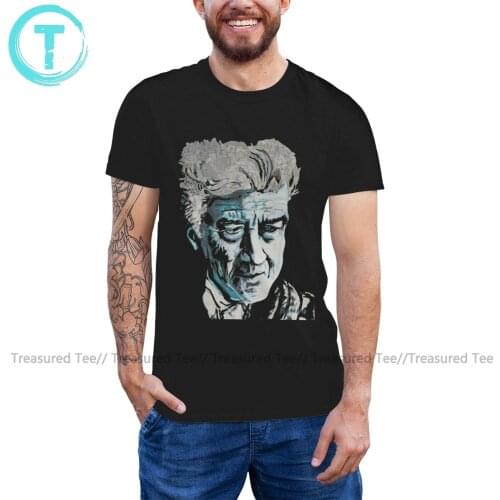 Lynch T Shirt David In Aluminum Blue T-Shirt Short-Sleeve Male Tee Shirt 100 Percent Cotton Oversize Tshirt