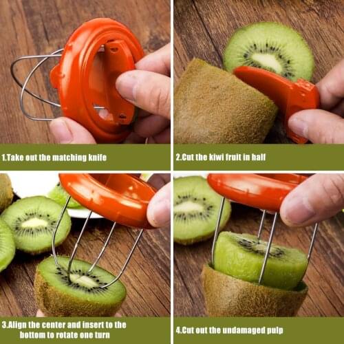 Hot Sale Mini Fruit Kiwi Cutter Peeler Slicer Kitchen Gadgets Tools Kiwi peeling tools For Pitaya Green 29