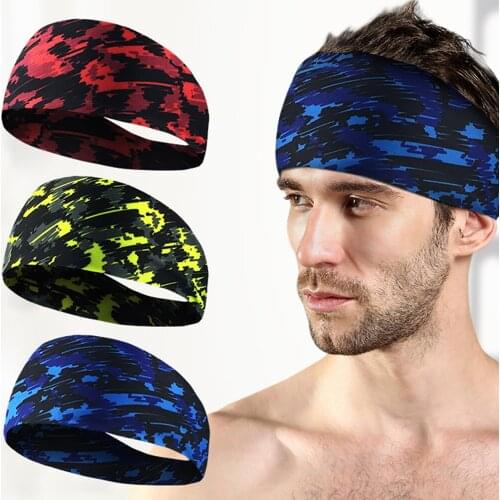 HUYIDA Elastic Absorbent Sweat Bands Yoga Running Fitness Headband Sports Hair Bands Basketball Gym Stretch Hair Wrap Brace 1pc