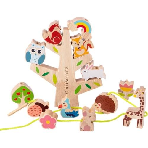 Cute Animal Bird Rabbits Stacking Balance Building Blocks Wooden Stacked Game Toy Montessori Children Early Educational Toy