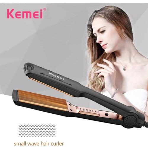 Kemei Flat Iron Hair Curlers Ceramic Professional Electric Corrugation for Hair Rotating Curling Volume Tongs Hot Tools