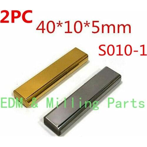 2PC Wire EDM Spark S010-1 Power Feed Contact Titanium Plating 3110330 40*10*5mm For CNC Sodick AD400/AD360/AG600 Machine Service