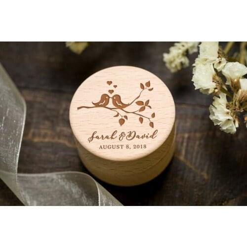 Custom ring box Personalized Ring Box Ring bearer box Wooden ring box Unique ring box Custom names ring box Love birds ring box