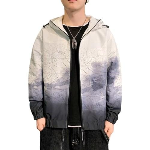 Jackets Men Korean Version of The Trendy Printing Thin Jacket Plus Size M-8XL Loose Four Seasons Casual Jacket Chaqueta Hombre
