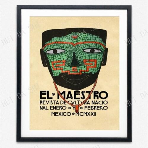 Mexican Art Exhibition Poster 1923 El Maestro Jade Mask Print