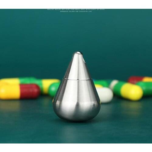Mini Titanium Sealed Pill Case Titanium Alloy Seal Bottle Waterproof Bottles Water Drop Shape Capsule Outdoor Camping EDC Tool