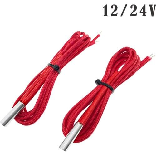 Mendel Heating Tube Reprap 12V 24V 40W Ceramic Cartridge Heater for HotEnd J-Head 6*20mm 3D Printer Parts 1M 2M for 1PCS Red
