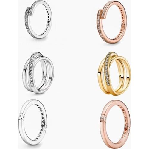 2021 New Early Autumn Series 925 Sterling Silver Signature Ring Micro-mark Heart-shaped Rings For Women Anillos Girl Jewelry