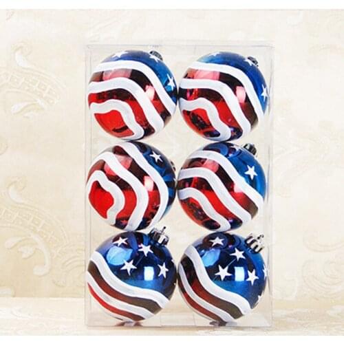Christmas Tree Decorations For New Year Christmas Ball Decoration Christmas 8cm Boxed American Flag Christmas Ball Pendant Sonic