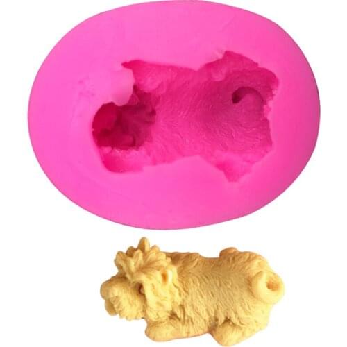 Schnauzer dog shaped 3D fondant cake silicone mold for soap candle polymer clay molds pastry candy making decoration tools F0169