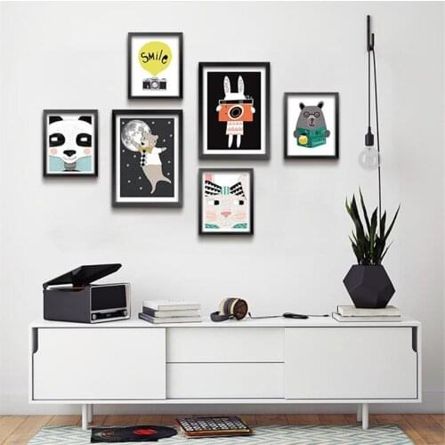 Modern Nordic Cartoon Animals Quote Art Posters and Prints Wall Art Canvas Painting Pictures For Kids Room Home Decor