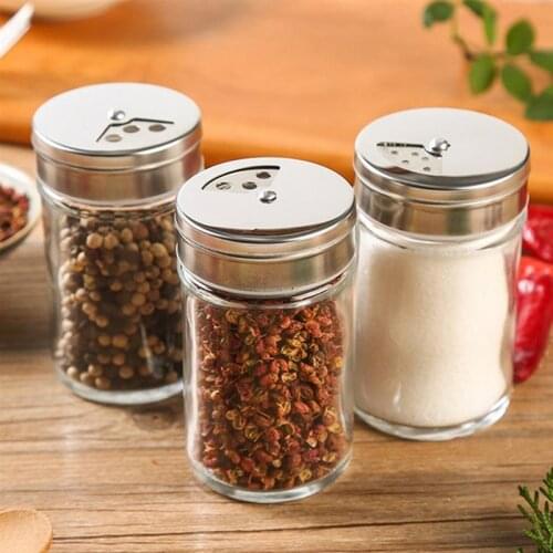 1 piece glass kitchen pepper seasoner salt seasoning pot condiment bottle coffee sugar beans kitchen airtight pot seasoning pot