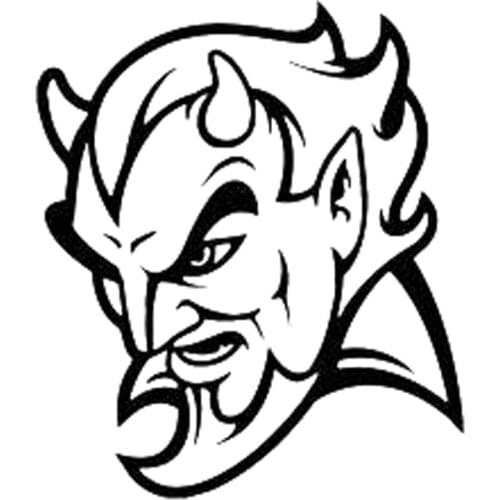 Car Sticker Hell Demon Satan Evil Fashion PVC Car Decorative Sticker Creative Waterproof Sunscreen Black/White,16cm*14cm