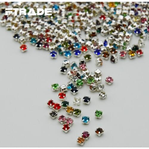 Top quality 17 Colors Glass Claw Rhinestones SS12 3mm FlatBack Sew on Stones Strass Crystal For DIY Clothes Dress Decoration