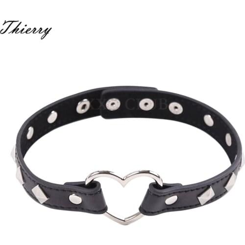 Thierry sex bondage collars with heart ring fetish slave necklace Sex Toys for women, adult couples sex game