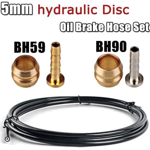 Bike 5mm Hydraulic Disc Brake Oil Tube Set insert & olive Head Mountain Bicycle Braided Brake Hose BH59 BH90 Model Black 2.5m