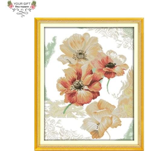 Joy Sunday H653 Free Shipping 14CT 11CT Stamped and Counted Home Decoration Chinese Rose Flowers Embroidery Cross Stitch