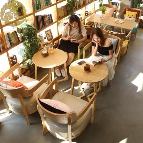 Chinafurniture Solid wood coffee small round table square coffee table dining table and chair negotiation table and chair