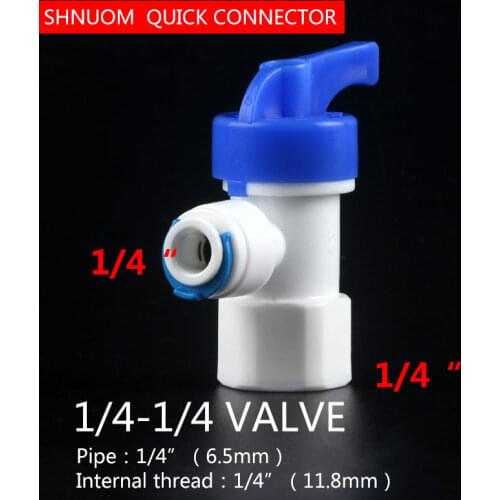 1/4" OD Hose TO 1/4" Female Thread 12.5MM Elbow Quick Connect Pressure Tank Plastic Ball Valve RO Water Reveser Osmosis Fitting