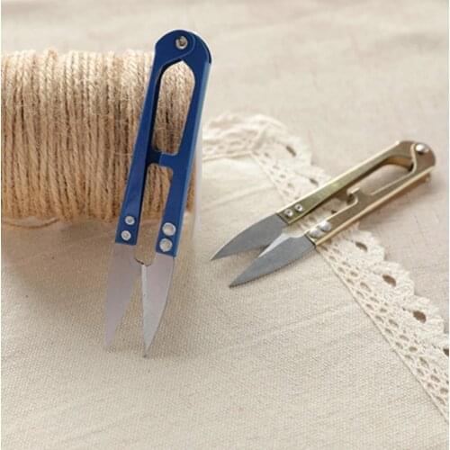 1PC Multicolor Stainless Steel Embroidery Craft Scissors Trimming Sewing Nippers U Shape Clippers Yarn Tailor Scissors