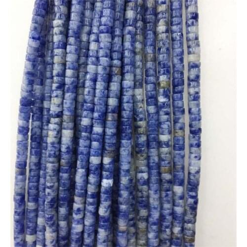 2*4mm Heishi Sea Color Blue Dot Jade Gemstone Small Natural Stone Rondelle Seed Spacer Little Bead for Jewelry Bracelet Diy