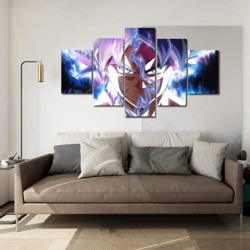 Dragon Ball 5 Piece Wall Art Canvas Painting Prints Figure Saiyan Guko Poster Home Bedroom Decoration Modular Picture Cuadros