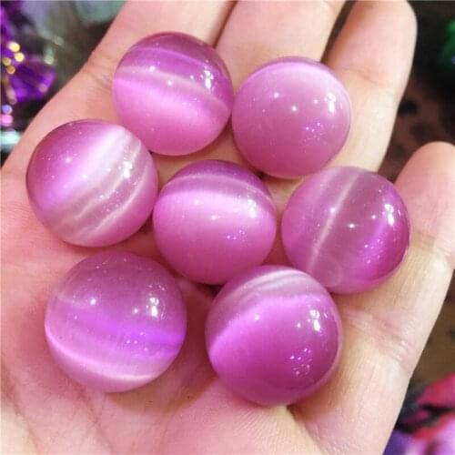7pcs Beautiful Cat Eye Crystal pink ball multi-color Seven star array home decoration 20mm