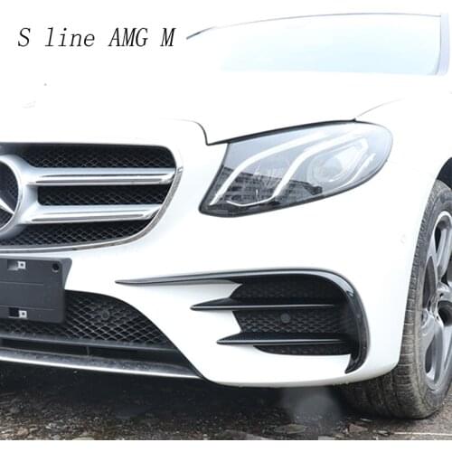 Car Styling For Mercedes Benz E Class E63 For AMG Head Front Fog Light Eyelid Decoration Covers Trim Stickers Auto Accessories