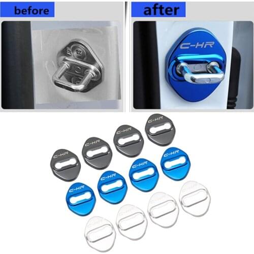 Car sticker Car Door Lock Buckle cover Latch Stop Anti Rust Door Lock cover Protect Buckle Cover for Toyota C-HR CHR accessories