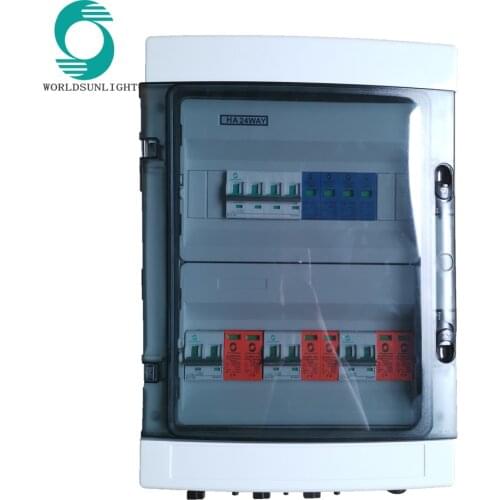 PV Combiner Box with Lightning Arreste, 15A Rated Current Fuse and Circuit Breakers for On/Off Grid Solar Panel System