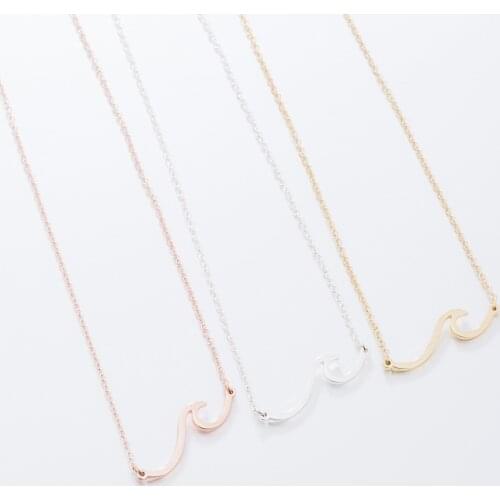 Lyvior Friendship Compass Necklace Good Luck Butterfly Pendant Chain Simple Wave Ocean Stainless Steel Jewelry Gift for Women