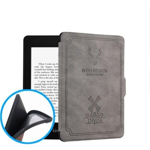 New arrival cover case original voyage PU leather Ultra-thin slim portable protect case for e-book kindle paperwhite 1 2 3