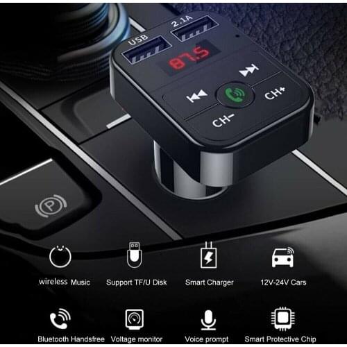 Bluetooth Version 4.2 FM Transmitter Car Player Kit Card Car Charger Quick Dual USB Charger MP3 Player Handsfree Kit