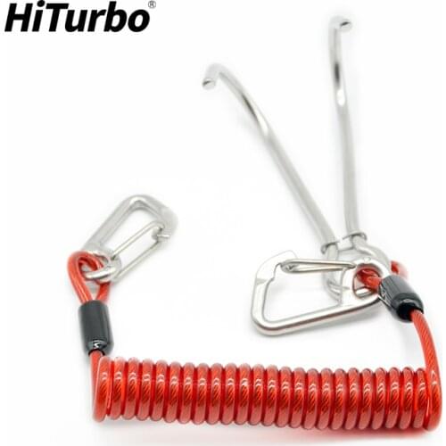 Hiturbo deep submergence special doulbe head flow hook Stainless Steel hook spring rope anti-corrosion Stretch hook
