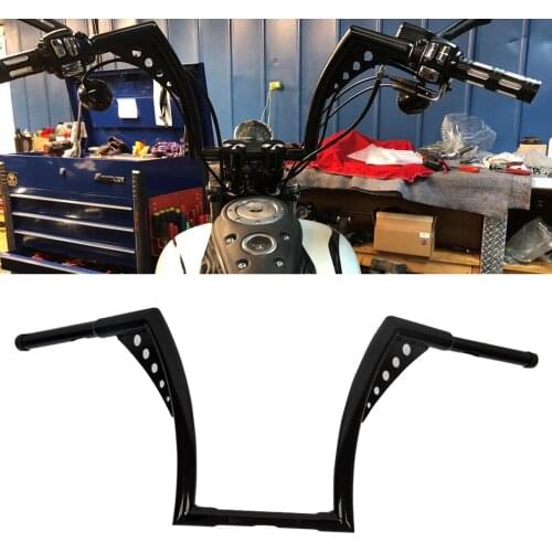 Glossy Black Ape Hangers Handlebar 12" Rise 1 1/4" Handle Bars For Harley Davidson Sportster Softail Dyna Touring Road Glide