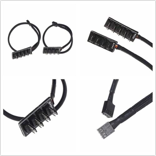 Host Case PC Cooler Fan Power Cable 1 Female to 4 Male 4Pin Socket Fan Hub Splitter Cable for 3Pin&4Pin PWM Cooling Fan 2Styles