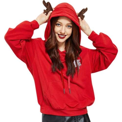 Dugujunyi Hoodies Women Christmas Fashion Sweatshirts Long Sleeve Print Letter Sportswear Solid hoodies and sweatshirts women